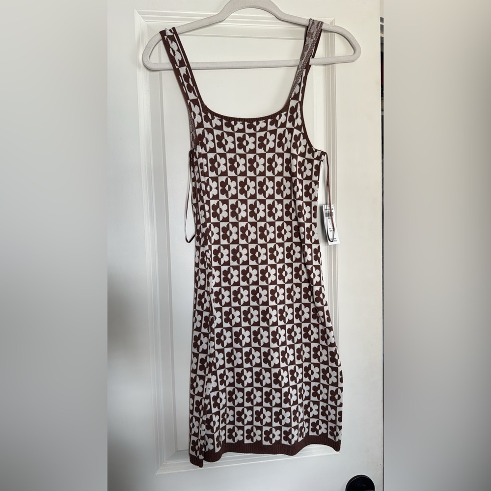Brown and White Patterned Dress